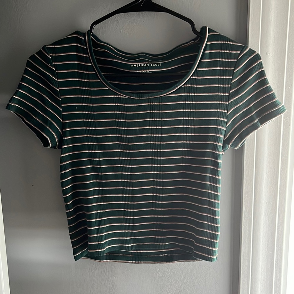 American Eagle Striped Crop Top